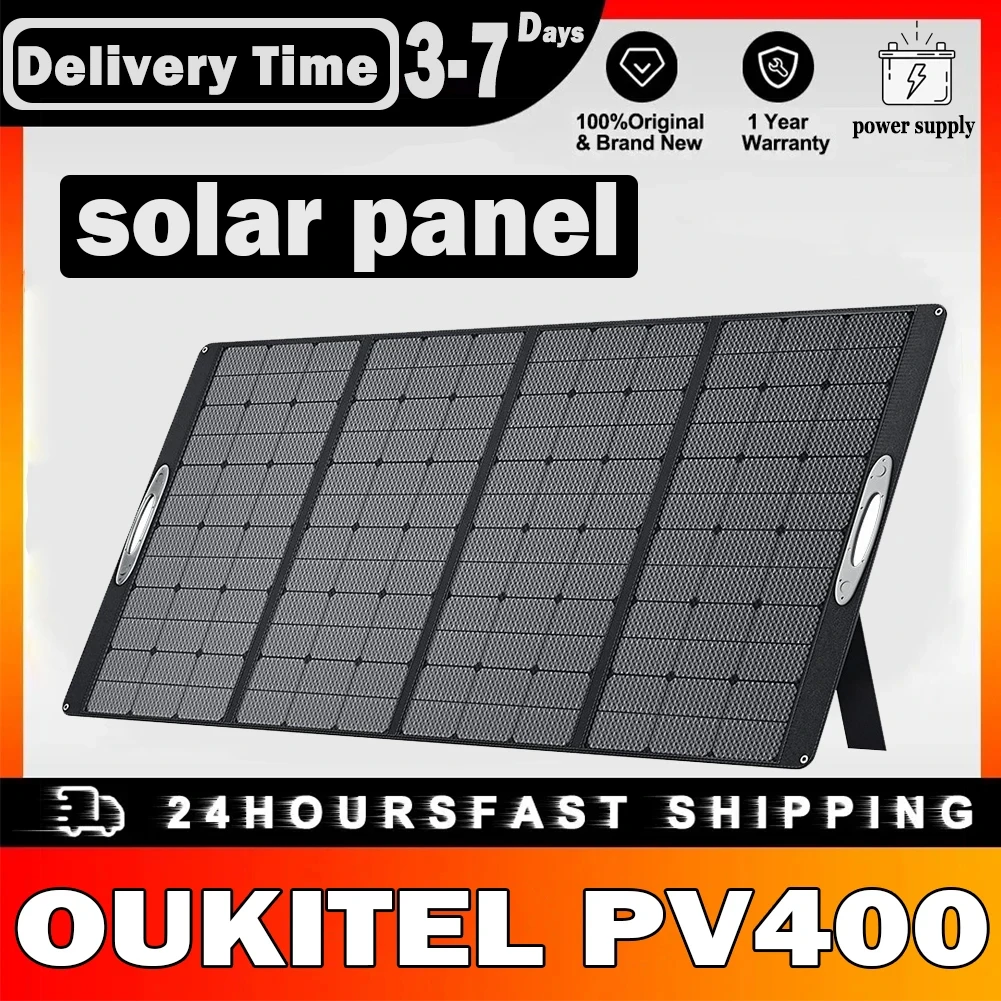 OUKITEL PV400 400W Solar Panel Portable Solar Panel with Kickstand 23% Energy Conversion Rate IP65 Waterproof High Efficiency