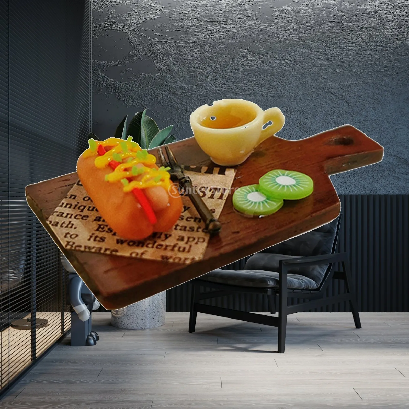Dollhouse Accessories Afternoon Tea Toy Model Hot Dog DIY Scene Model Snack Toy Miniature Play Foods for Living Room Kitchen