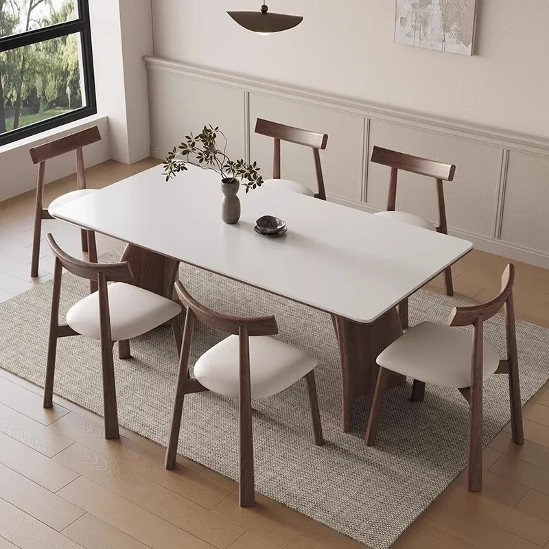 Solid Wood Romantic Dining Table Modern Simple European Living Room Unusual Table Aesthetics High Quality Muebles Furniture