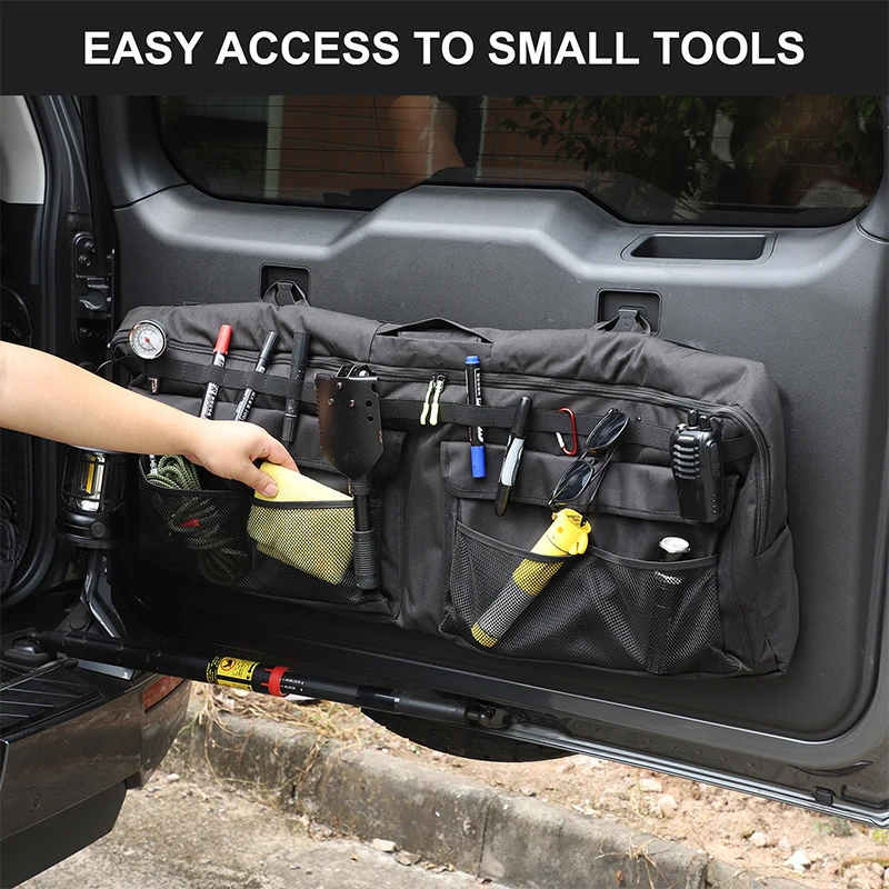 For Great Wall GWM Tank 400 2025 2026+ Oxford Cloth Car Rear Trunk Door Mounting Storage Bag Back Organizer Bag Car Accessories