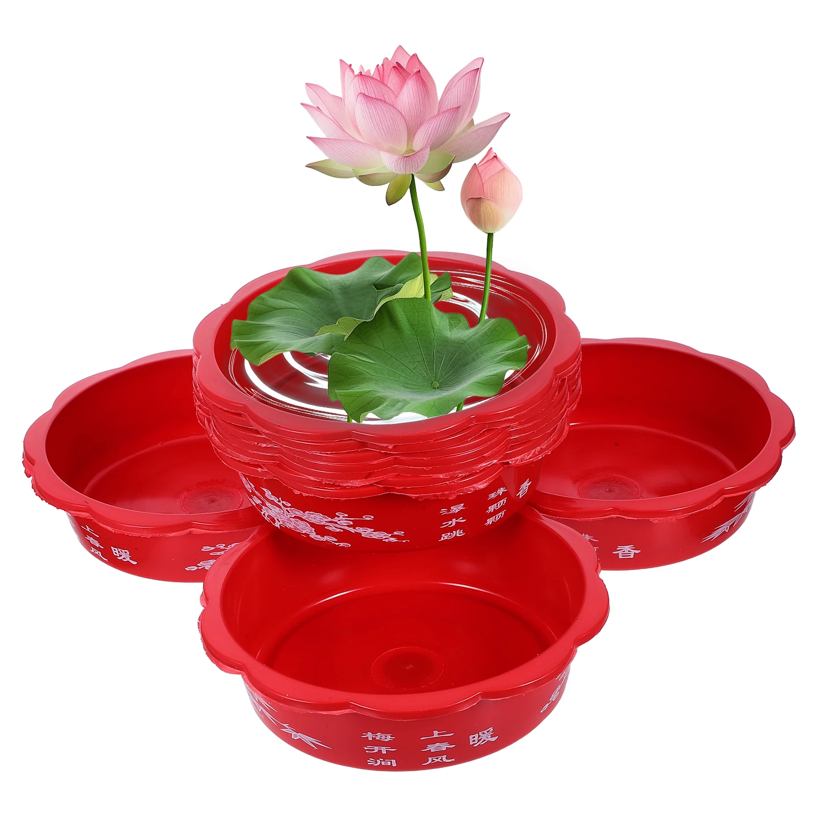 

10 Pcs Flower Lotus Flower Holder Pot Round Plastic Lotus Planter Water Lilies Bowl Durable Material Suitable Settings