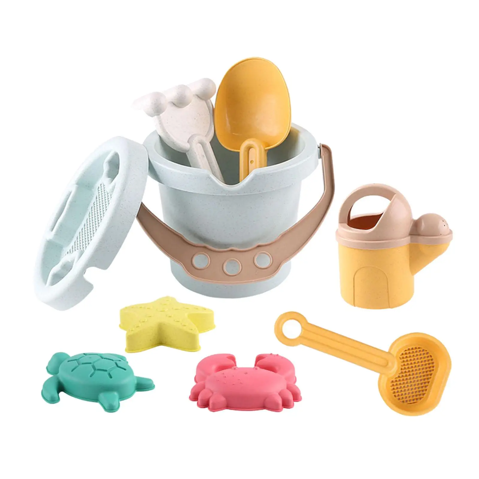 Jouets de plage, ensemble de sable Montessori, construction éducative précoce de moulage de sable, 9 pièces