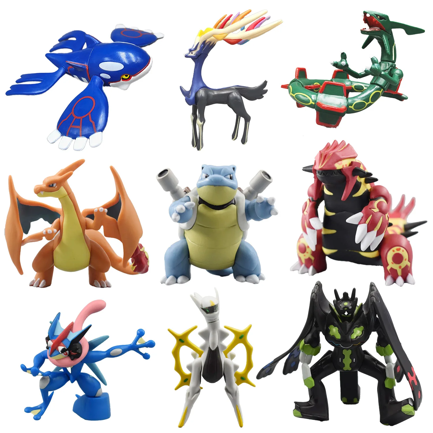 Bigger Size Pokemon Greninja Rayquaza Groudon Xerneas Suicune Anime Action Toy Figures Doll Model Colletion Toys