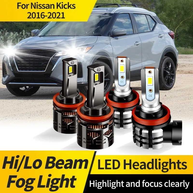 

2PCS H9 LED Headlight Bulbs Super Bright CSP H11 Hi/Lo Beam Fog Lights 6000K White Driving Headlamp For Nissan Kicks 2016-2021