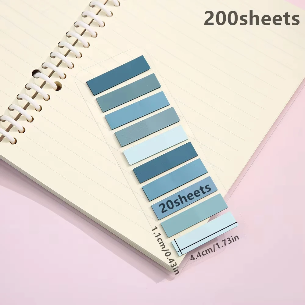 200 Blatt transparente Notizblock Haft notizen Index Tabs Lesezeichen für Bücher kawaii ästhetische Schreibwaren Büros chule – Detail 4