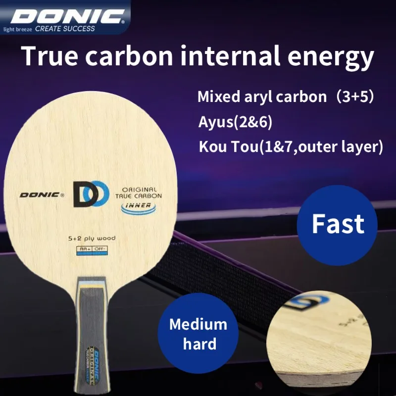 

DONIC Ping Pong Bottom Plate True Carbon Internal Energy Carbon Attack Type Mixed Aromatic Carbon Horizontal Plate 33191