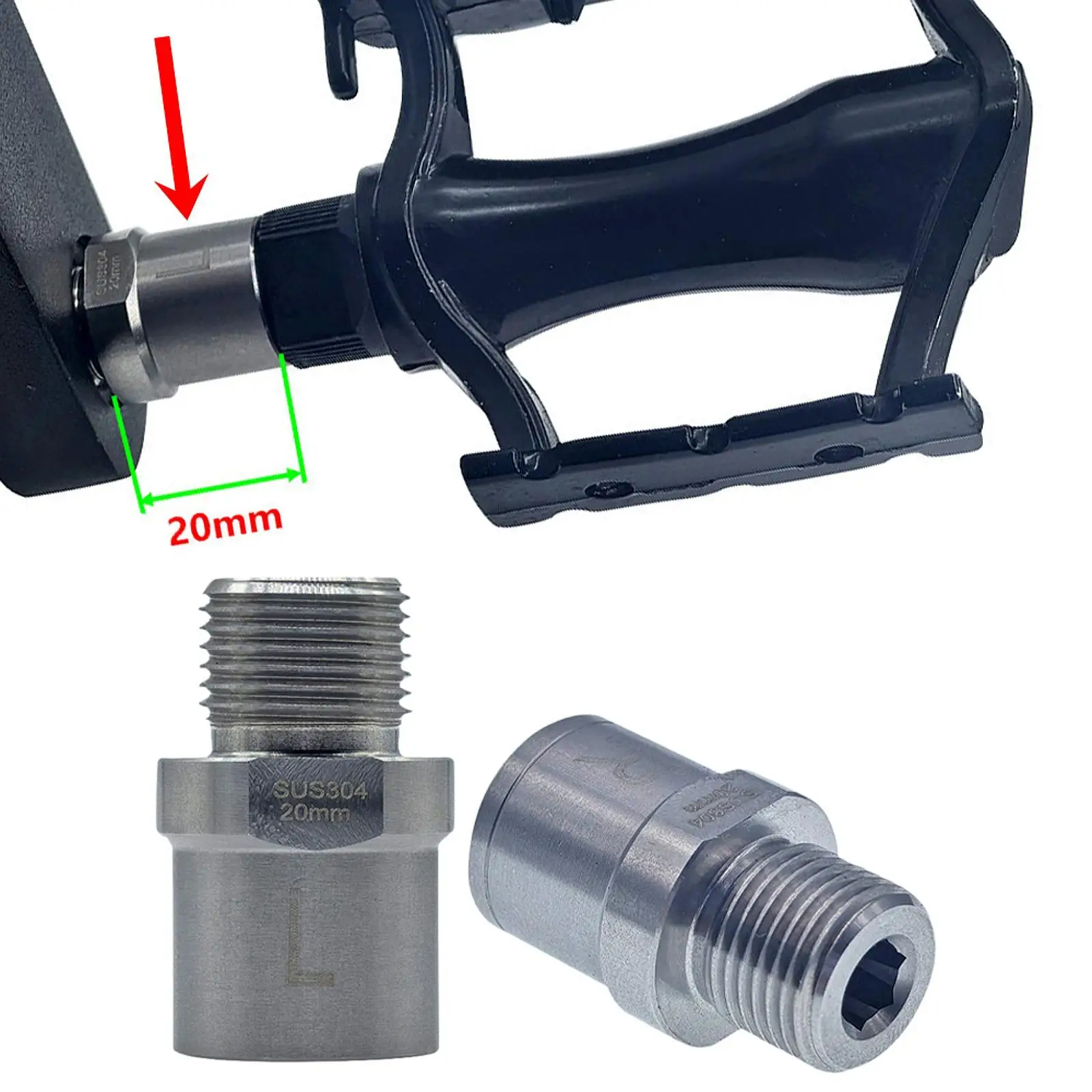 2 قطعة دراجة دواسة تمديدات الركاب Footpegs تمديد الفولاذ المقاوم للصدأ تركيب فاصل التثبيت ل #3