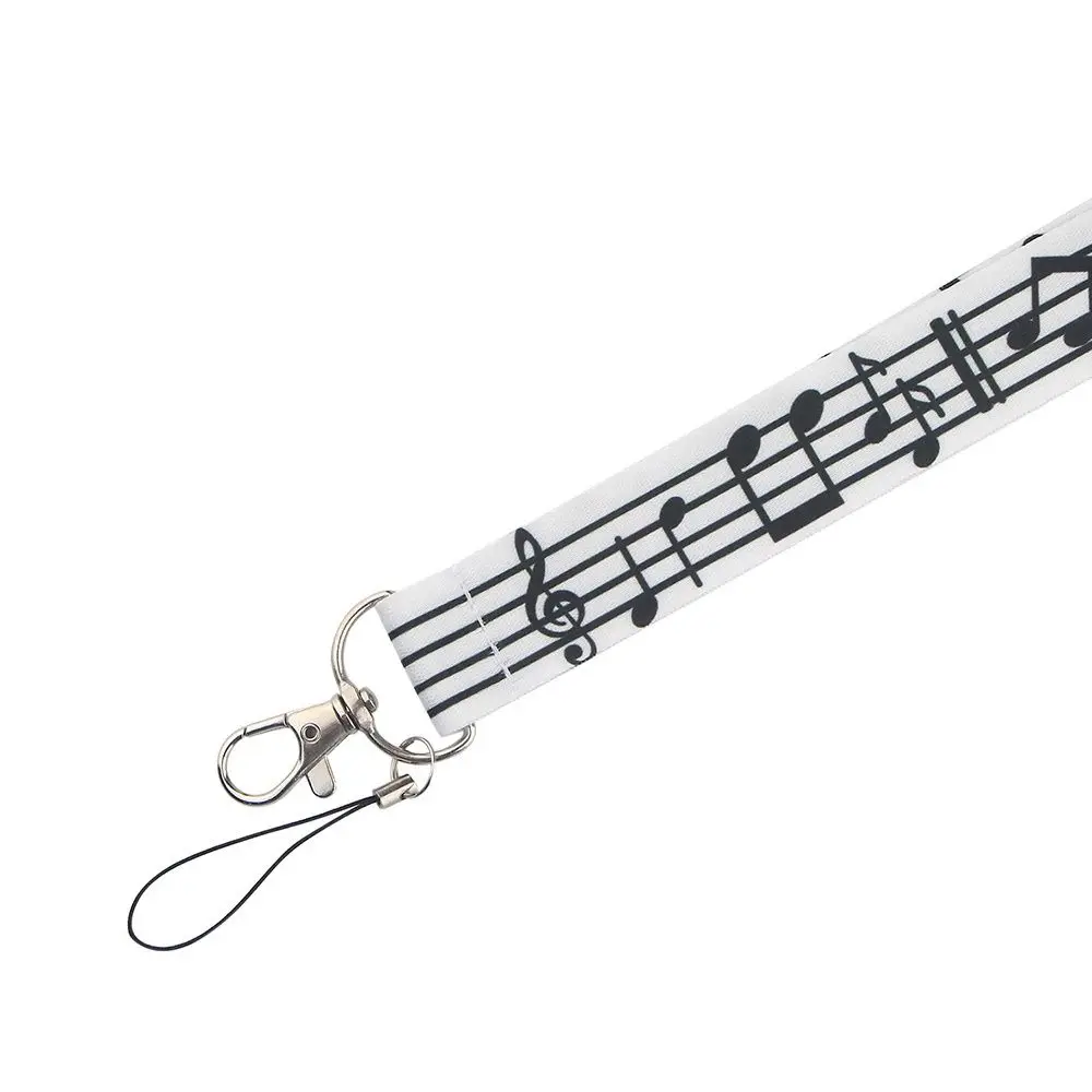 

Webbings Ribbon Name Tag Holder Mobile Phone Strap Badge Holder ID Card Pass Hang Rope Music Symbols Lanyard Keys Keychain