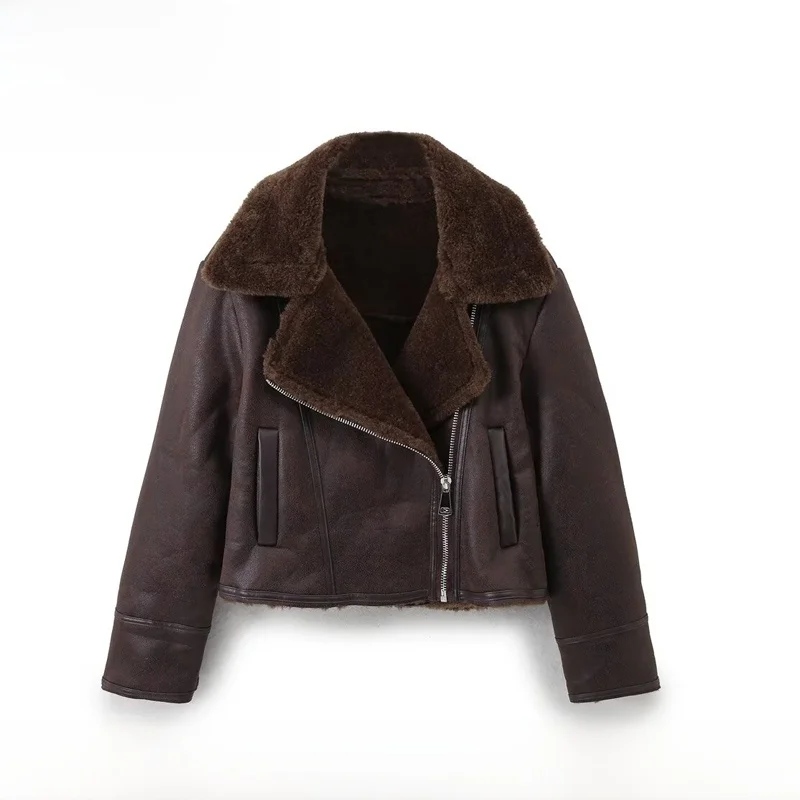 

EVEA Новая женская модная двусторонняя куртка-пальто с флисовой подкладкой из полиэфирного волокна для осени и зимы, повседневная верхняя одежда