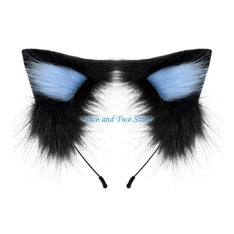 

HX6F Ear Headband Halloween Maid Hairhoop Role Play Dress Up Headpiece