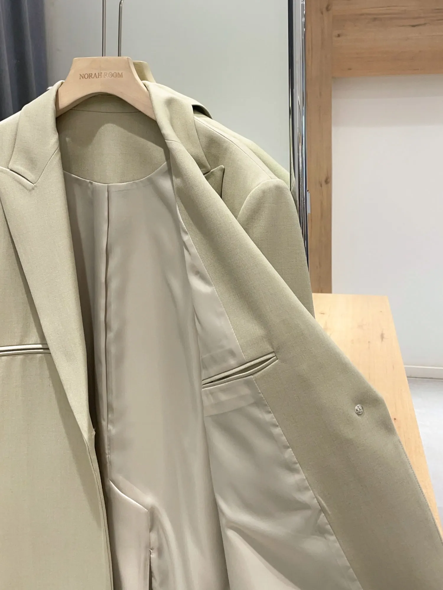 Authentic Noxiao La  Casual Ele Suit Jaet Spring 2025 Women's Straight Cut Classic ket Detail Long Sve