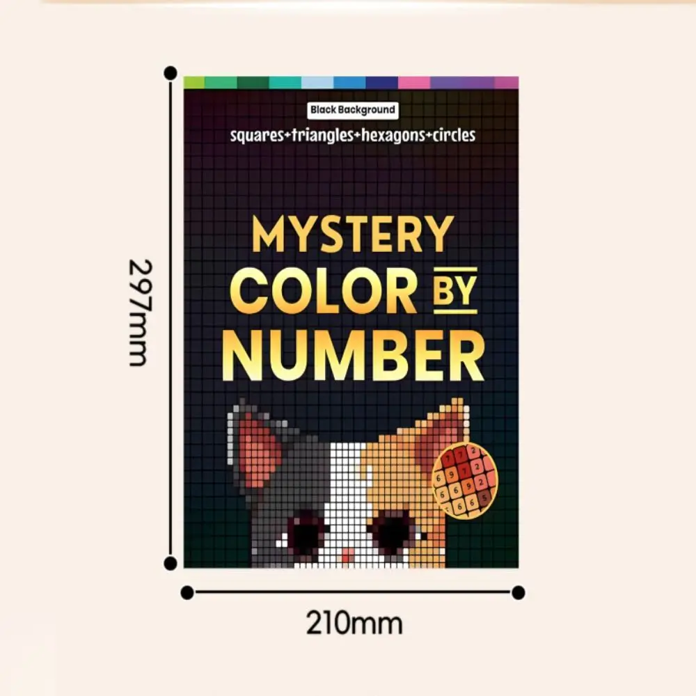 DIY Painting Mystery Mosaics Coloring Book Hand Drawn Number Painting Drawing Workbook Artistic Relaxation
