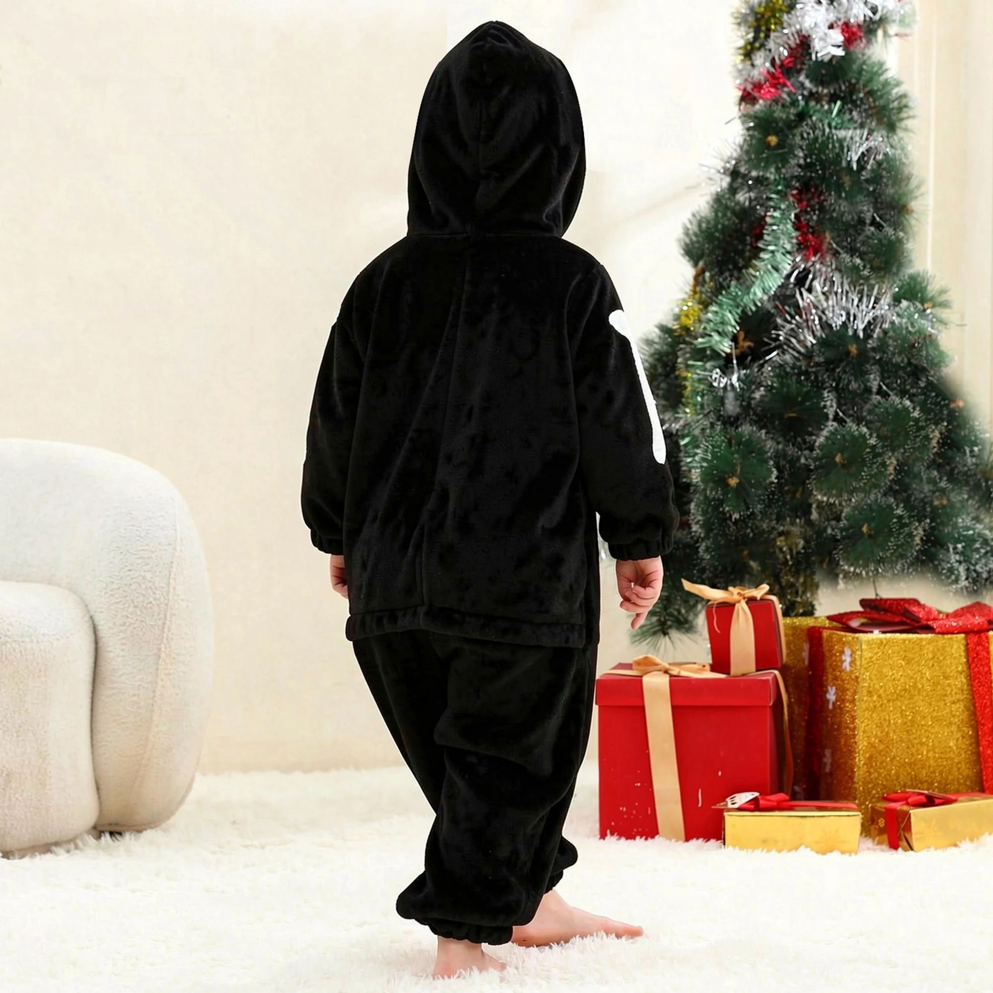 MICHLEY Löwen-Kinder-Schlafsack, Flanell-Decke, Schlafanzug 3-12 Jahre, Kapuzenpyjama, Kostümkleidung, Jumpsuit für Jungen und Mädchen – Detail 14
