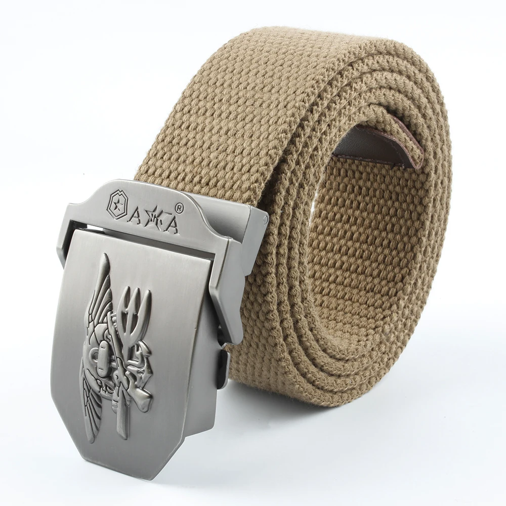 LTOHEYN New Men's Outdoor Sports Canvas Belt Military Training Heavy Police Extended Belt SEAL Commando 110-140cm Women's Belt