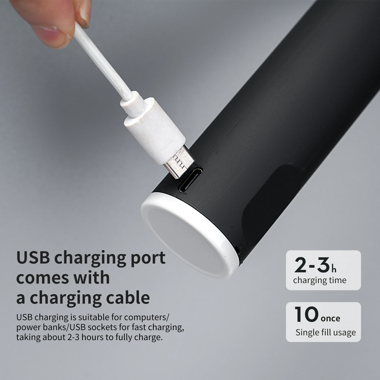 Powerful Milk Frother Wand Mini Handheld Milk Frother Whisk Rechargeable Drink Mixer for Coffee Lattes