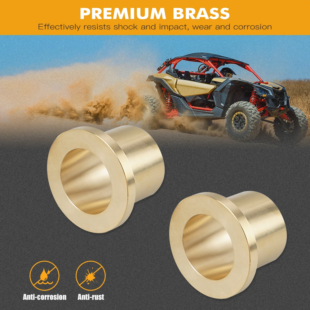 NiceCNC UTV A アームブッシュとスリーブキット Can Am Maverick X3 2017-2022 真鍮ブッシュクロームメッキベアリングスチールスリーブ