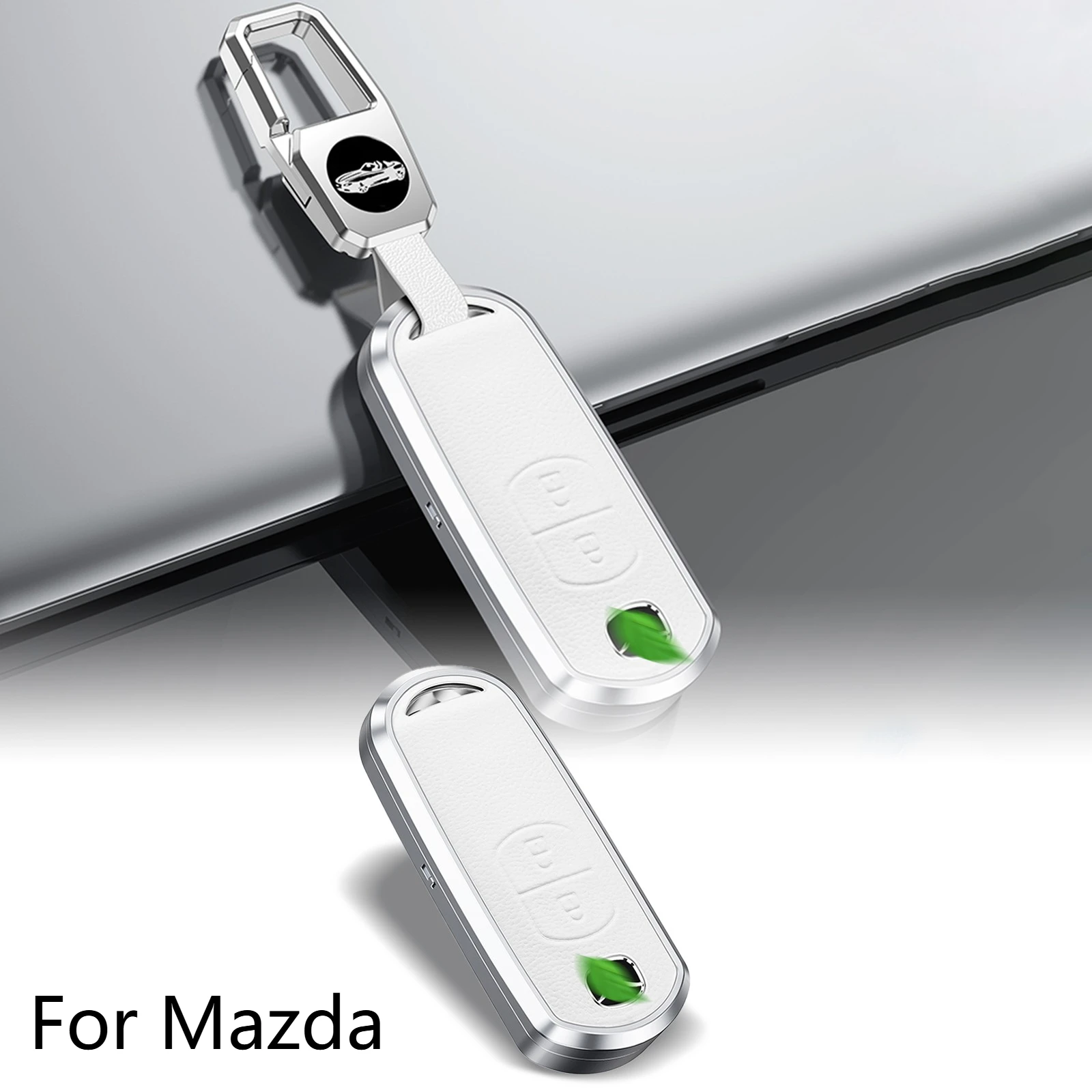 Metal Key Fob Cover Case For Mazda 2 Buttons Wear‑Resistant Anti‑Drop Auto Remote Key Shell Protector Interior Car Accessories