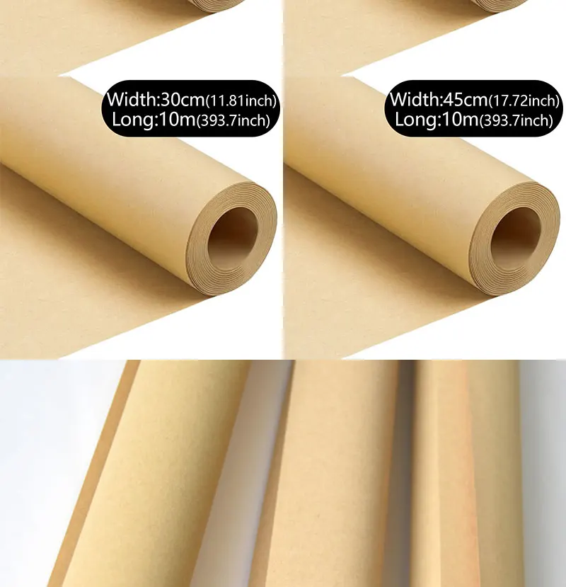 45 cm x 1000 cm braune Kraftpapierrolle für Blumensträuße, Geschenkverpackungen, DIY-Bastelarbeiten und Partydekoration – Detail 6