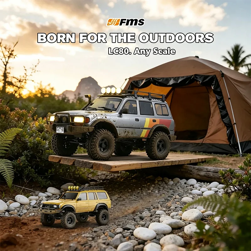 FMS 1:10 FCX10 LC80 Land Cruiser 80 RS Brushed Simulation Authorized High And Low Speed Remote Control Off-Road Climbing Vehicle