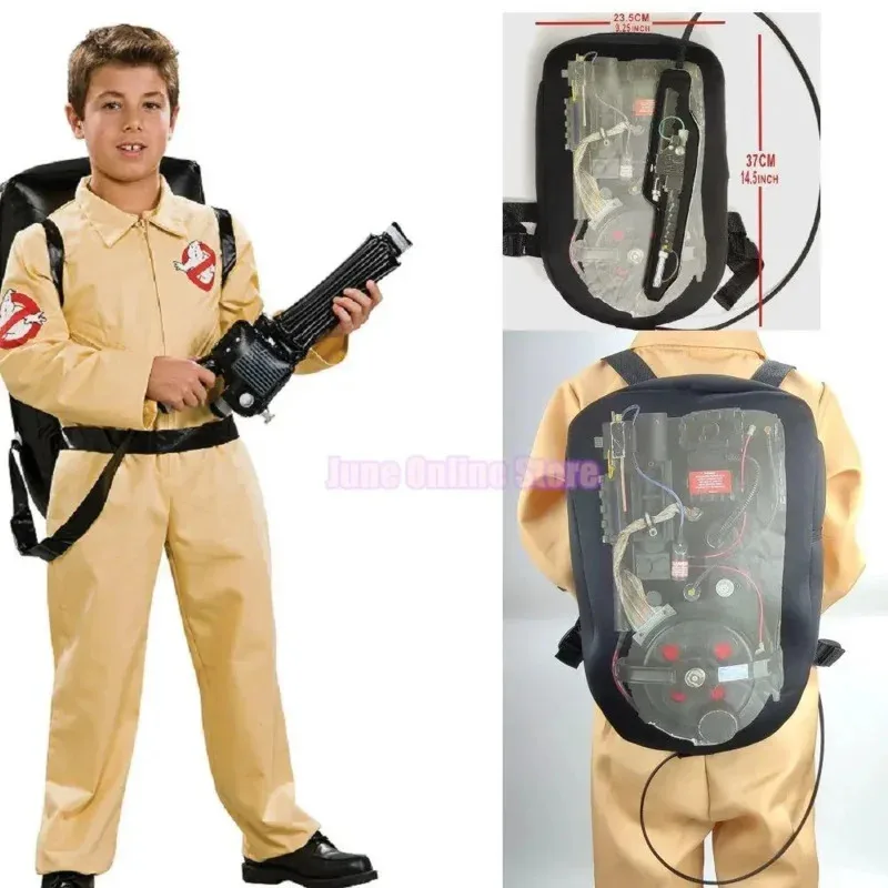 

Kid Halloween Costumes Movie Theme Ghostbusters uniform Cosplay Clothing Jumpsuit Bag Suitable Adult And 3-15 Years Children