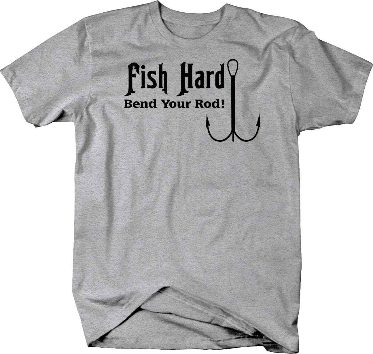 Fish Hard Bend Your Rod! Hook Lure Fisherman Angler Gift T Shirt. Short Sleeve 100% Cotton Casual T-shirts Loose Top Size S-3XL