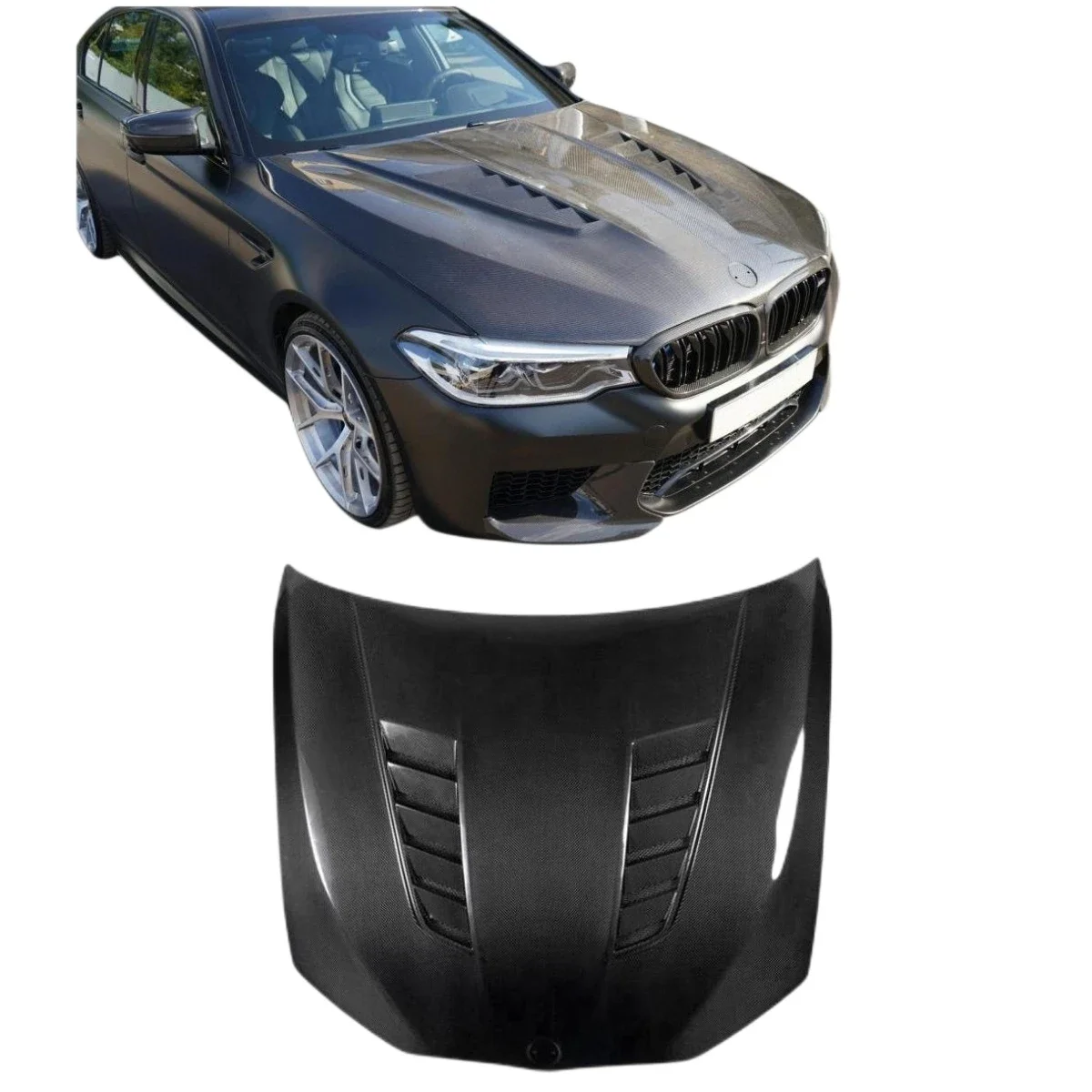 

Car Accessories V style Dry Carbon Fiber Hood For BMW 5 Series G30 G38 F90 M5 2017-2023 Carbon Fiber Power Dynamics Hood