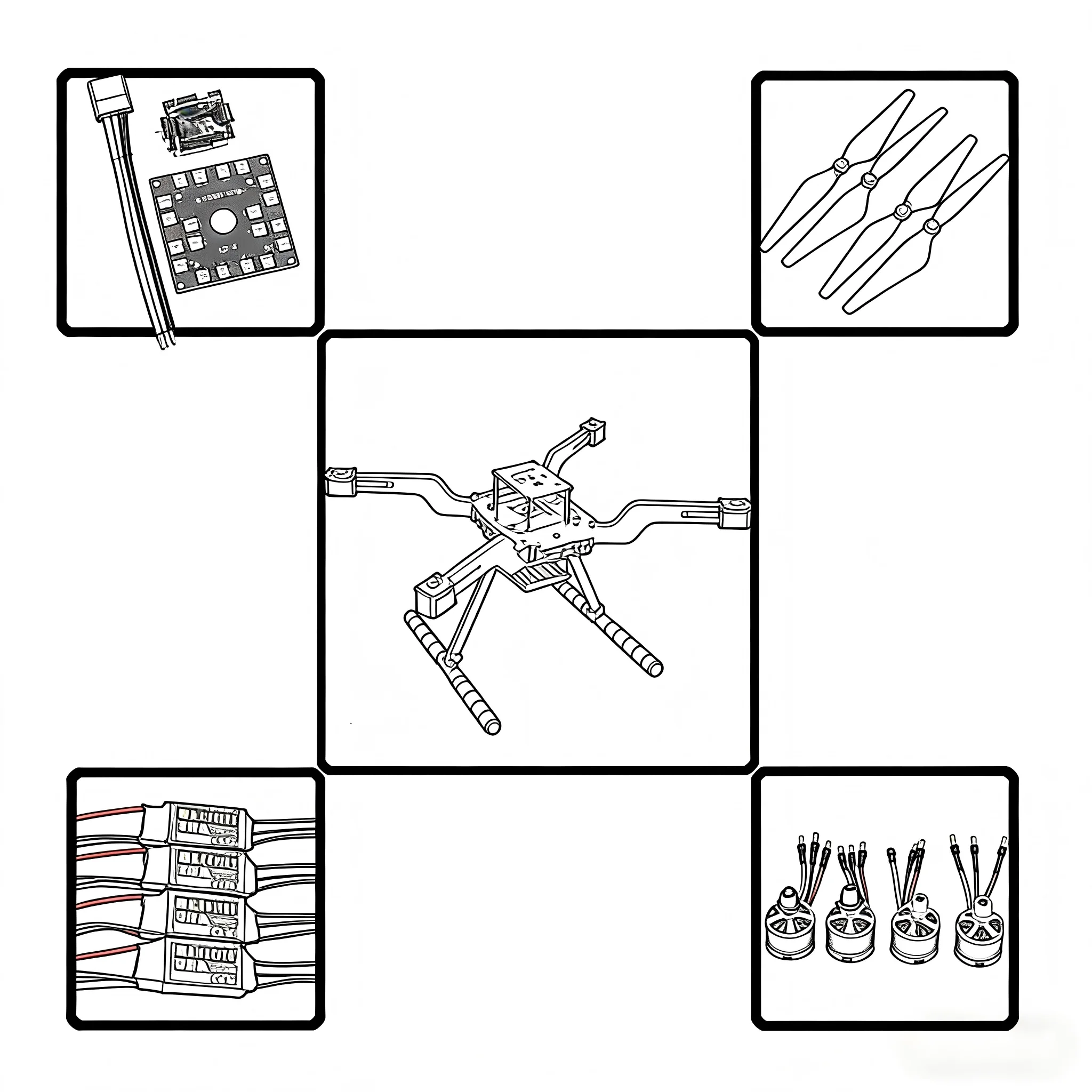

Rctosky Open Source New Smart Drone FLY350 300 380 450Mm Pix Quadrotor Upturned Rack Pixhawk 2.4.8 Px4 Drone Frame