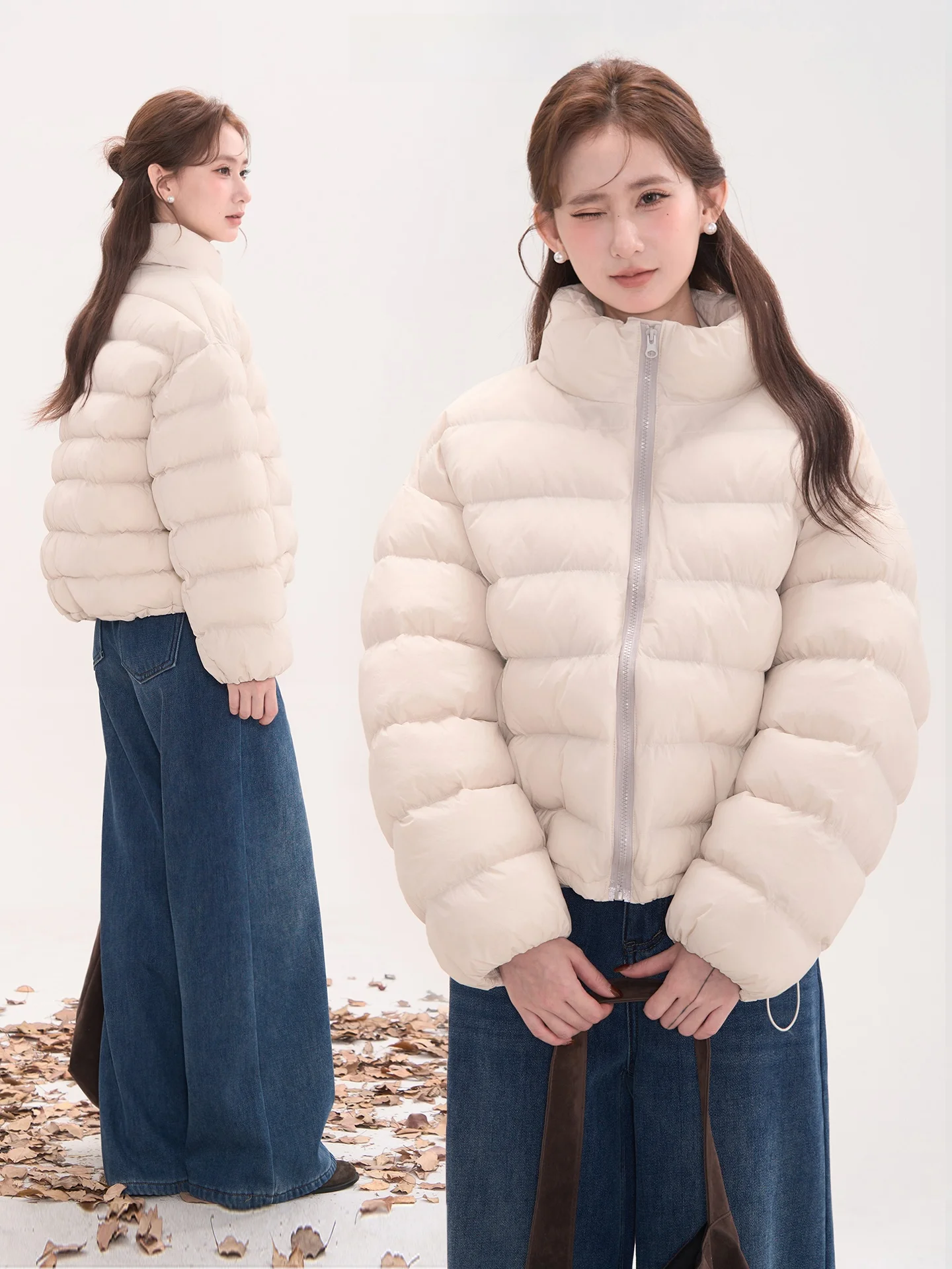 

Теплая хлопковая женская зимняя куртка с воротником-стойкой, утепленная, с принтом «Цветочное поле» и «Окно Хеме», зимняя коллекция «Соната»