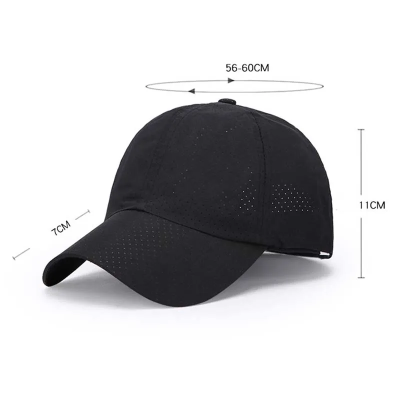 Summer Quick Dry Mesh Baseball Cap Men Women Sun Hat Bone Breathable Hats Fashion Casual Adjustable Snapback Hats Casquette