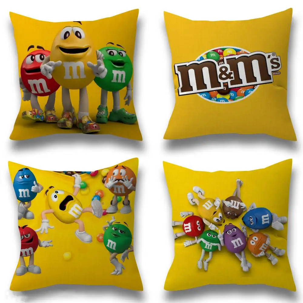 Funda de cojín con estampado de Mms Chocolate Candy Meme, funda de almohada decorativa, funda de cojín impresa para sofá