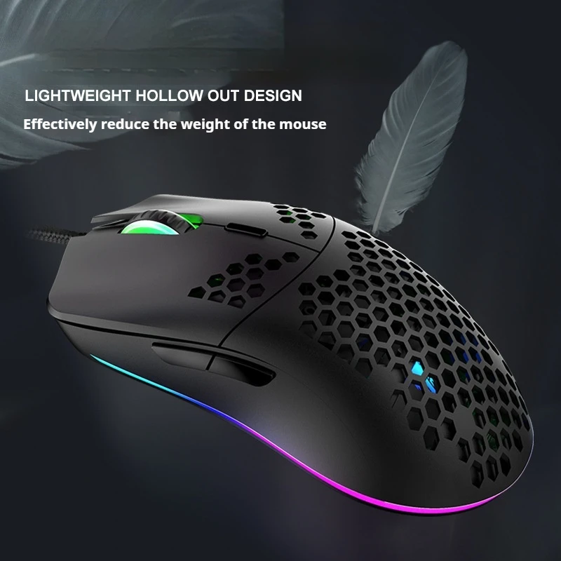 Silver Fox Xyh90 Wired Mouse Hole Mouse 6-Speed Dpi Lightweight Ergonomic Rgb Luminous Macro Programming Laptop Office Game