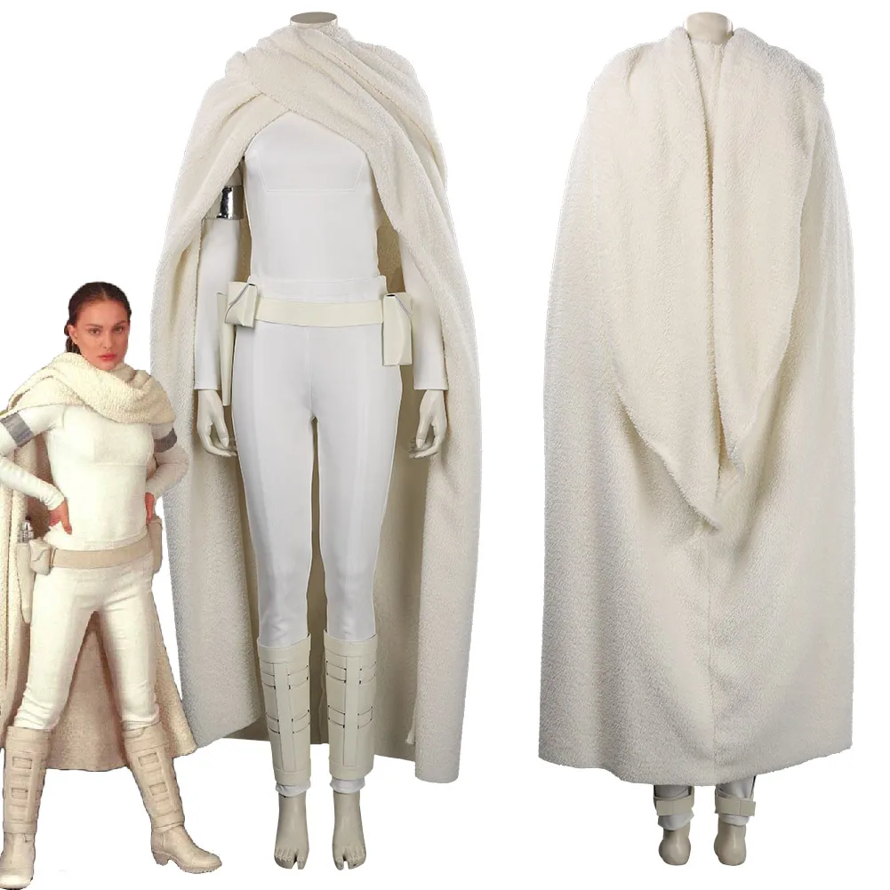 

Movie Space Battle Padme Cosplay Amidala Fantasia Cloak Battle Suit Disguise Women Female Fantasy Halloween Carnival Party Cloth