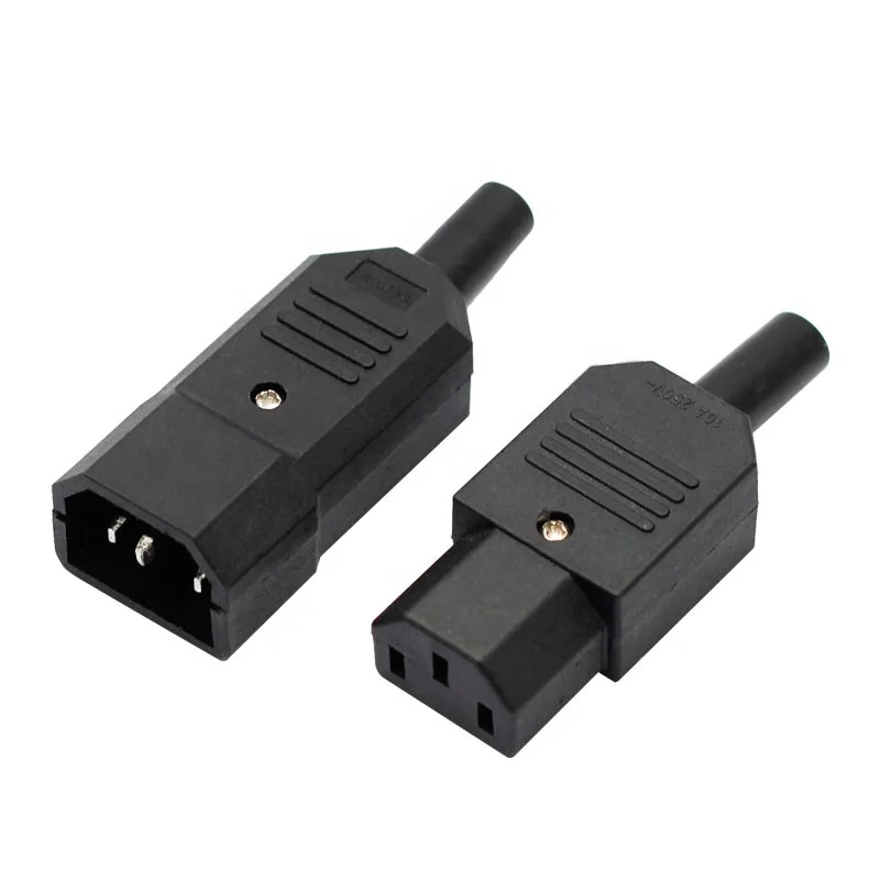 

10A Detachable Assembly Wiring Cord Power Adapter Plug IEC320 C14 of Male Female Socket Plug 3 Pins PDU/UPS Wire Connector