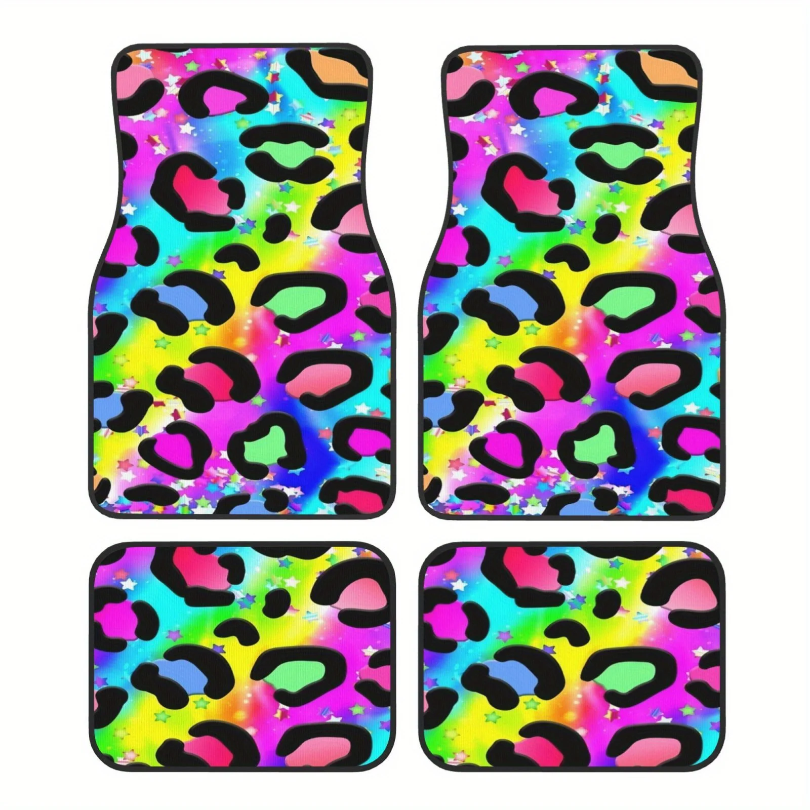 4pcs Universal Car Mats- High-Density - Stylish Prints- All-Season- Easy Installation& Washable