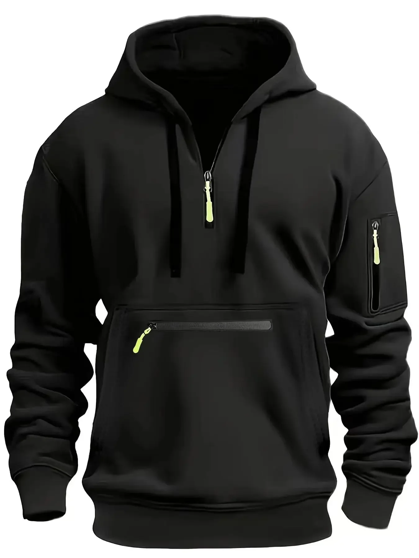 2024 Men\'s Hoodies Long Sleeve Sweatshirt Zipper Design Hooded Sweatshirt for Men Clothing Sportswear Slim Fit Casual