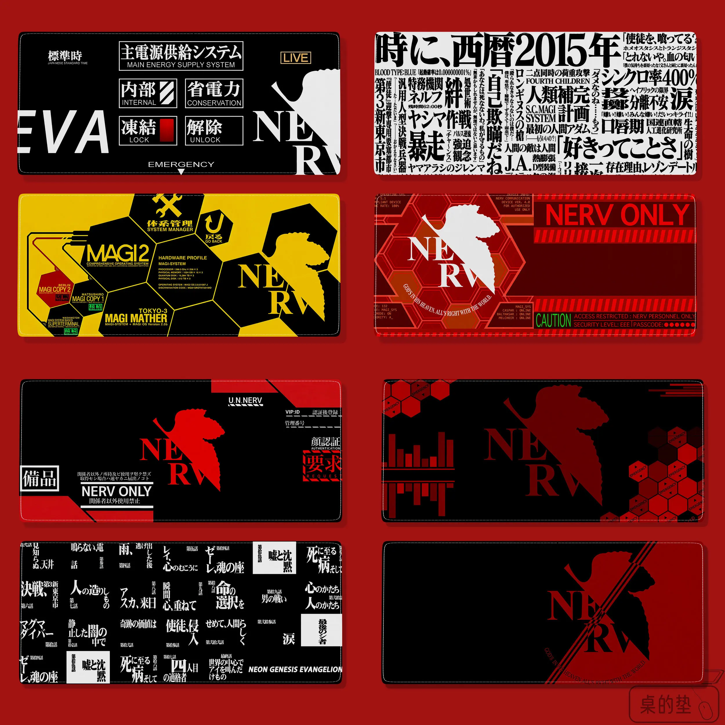 

Neon Genesis Evangelion Large Mouse Pad Anime Themed Anti-Slip Stitched Edge Desk Mat for Gaming Office