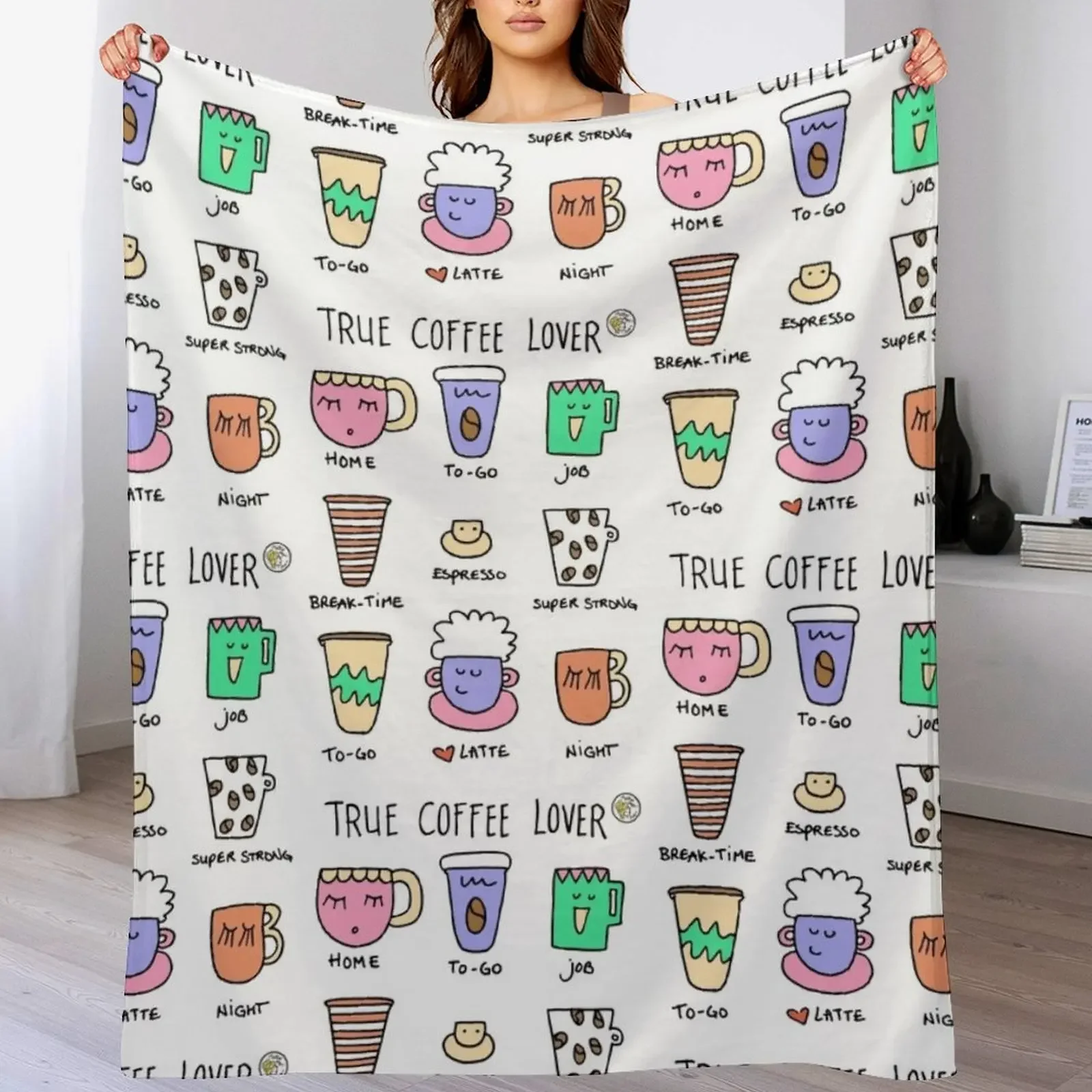 True coffee lover Throw Blanket Cozy Napping Blanket Gift for Mom Dad