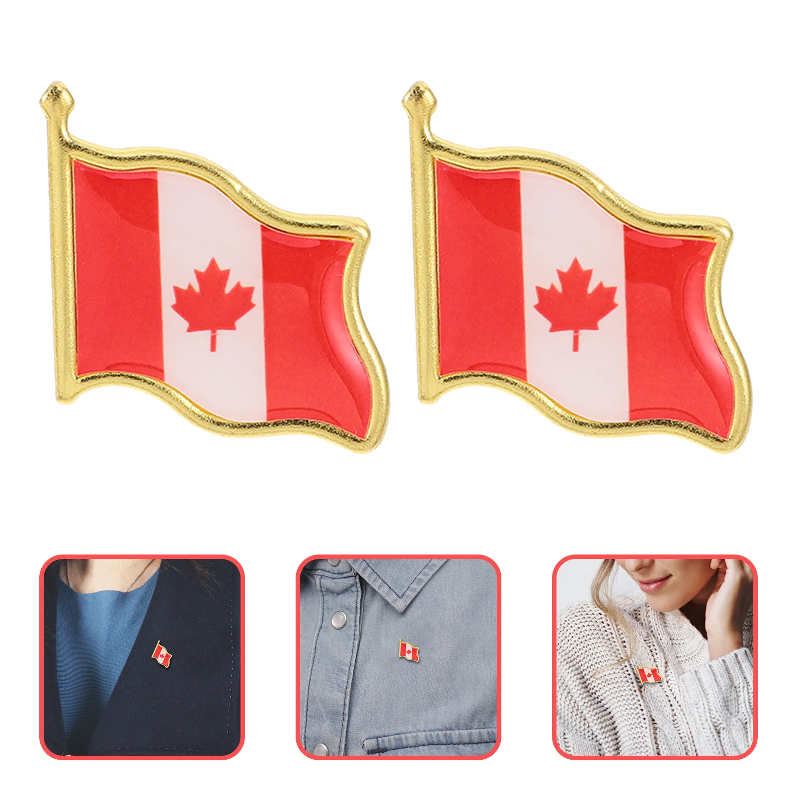 25 Pcs Flag Brooch Badge Pins Metal Clip Scarf National Suit Canada Travel