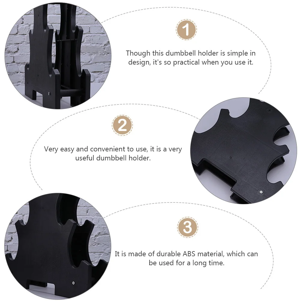 2 قطعة رف تخزين الدمبل حامل شجرة بلاستيكية خفيف الوزن ومحمول ومريح لعشاق اللياقة البدنية حامل الدمبل #4