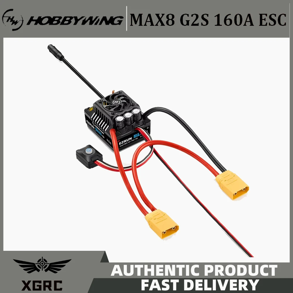 Hobbywing EZRun MAX8 G2S 160A 3-6S Waterproof Sensored Brushless ESC 6A BEC Output For 1/10 1/8 RC Model Car Buggy