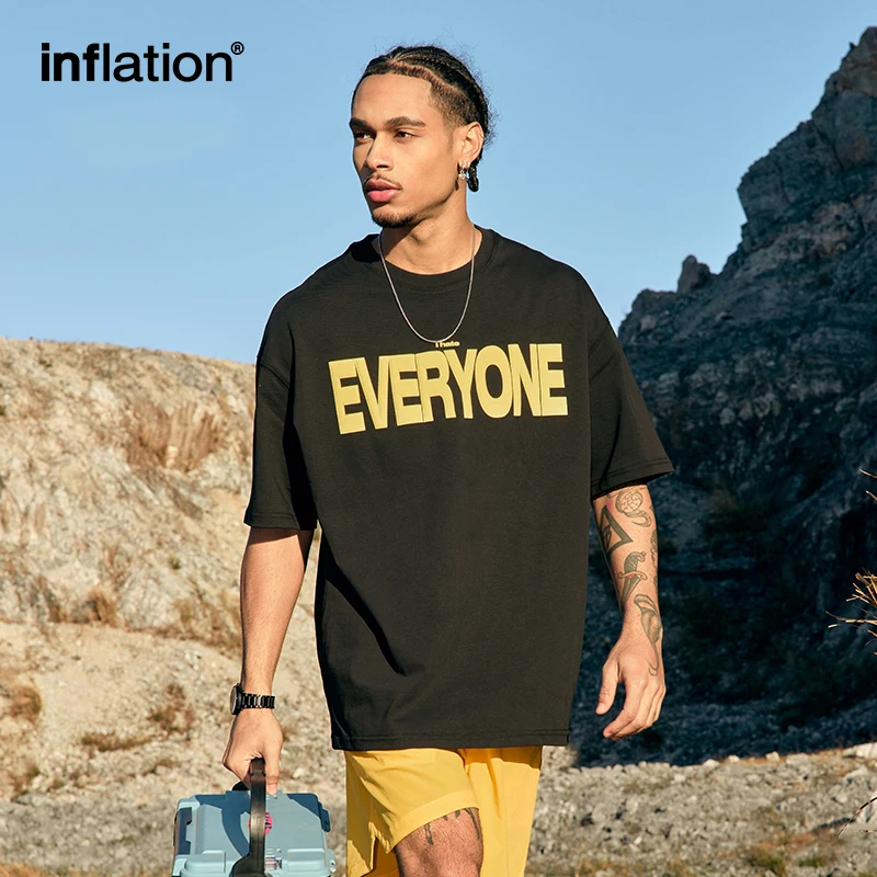

INFLATION 265G Foam Print T-Shirt Loose Fit American Streetwear Tee Trendy Heavyweight Short Sleeve