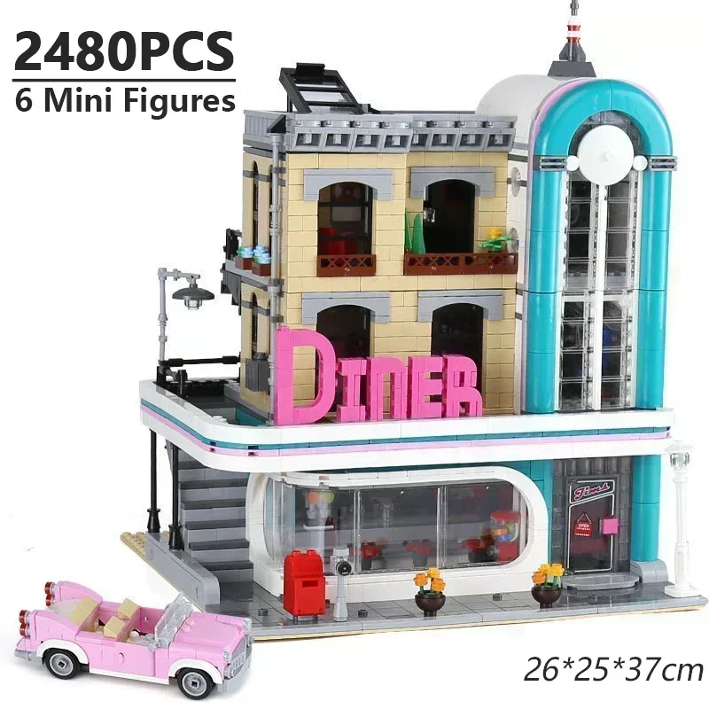 2488Pcs  Building Blocks with 6 Mini Figures Compatible 10260 15037 Model Bricks for Kids Adult Toys Gifts