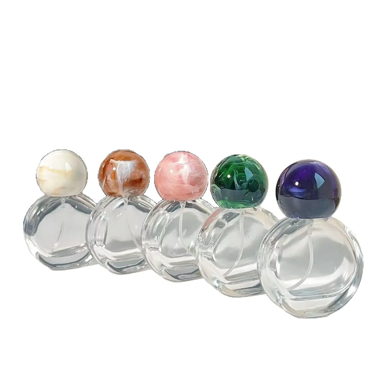 25ml Elegant Perfume Bottle with Spherical Cap Glass Spray Bottle Portable Travel Empty Bottle Suitable for Cosmetic Samples