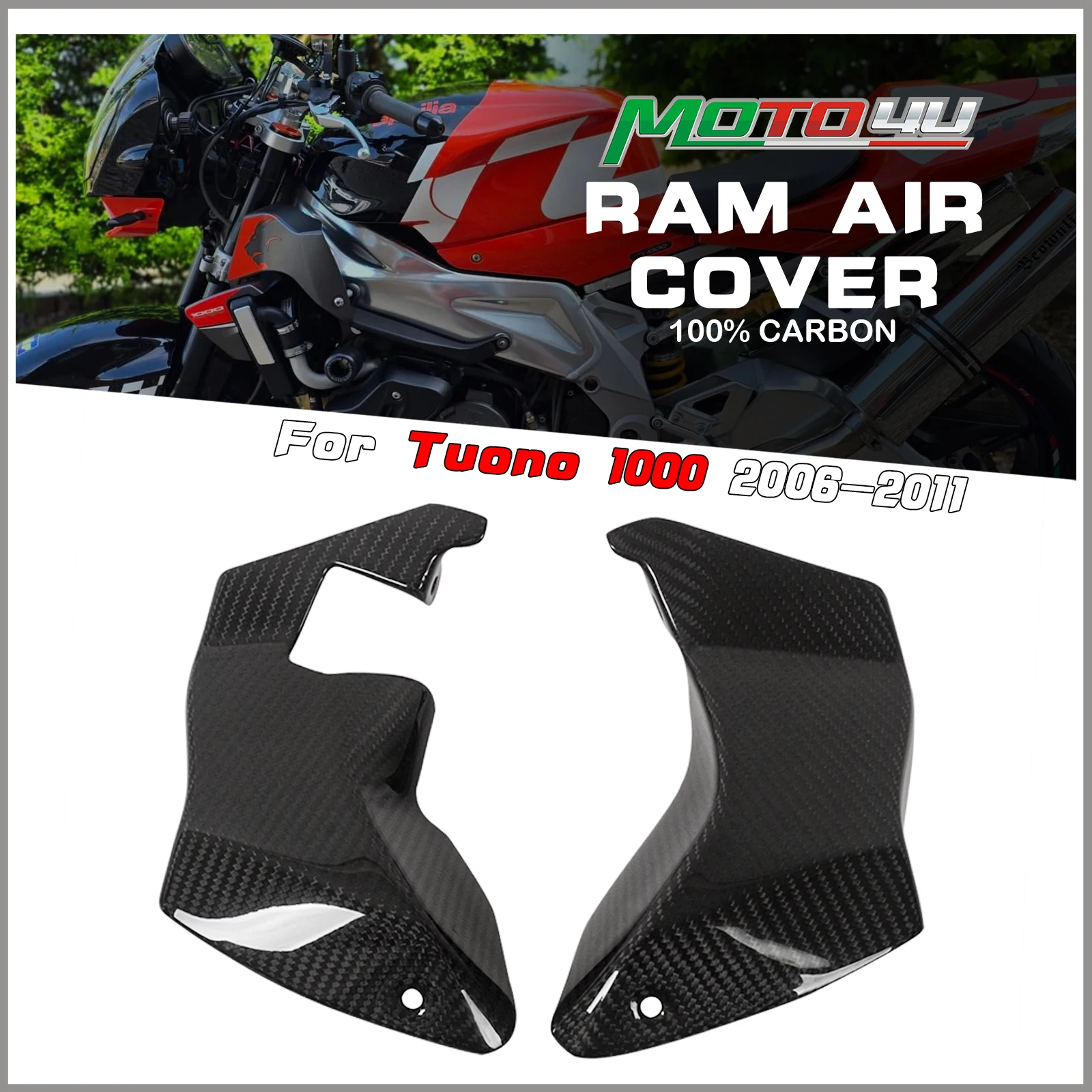 

For Aprilia Tuono 1000 2006 2007 2008 2009 2010 2011 Carbon Fiber Ram Air Cover Motorcycle Fairing 1 Pair (Left & Right Side)