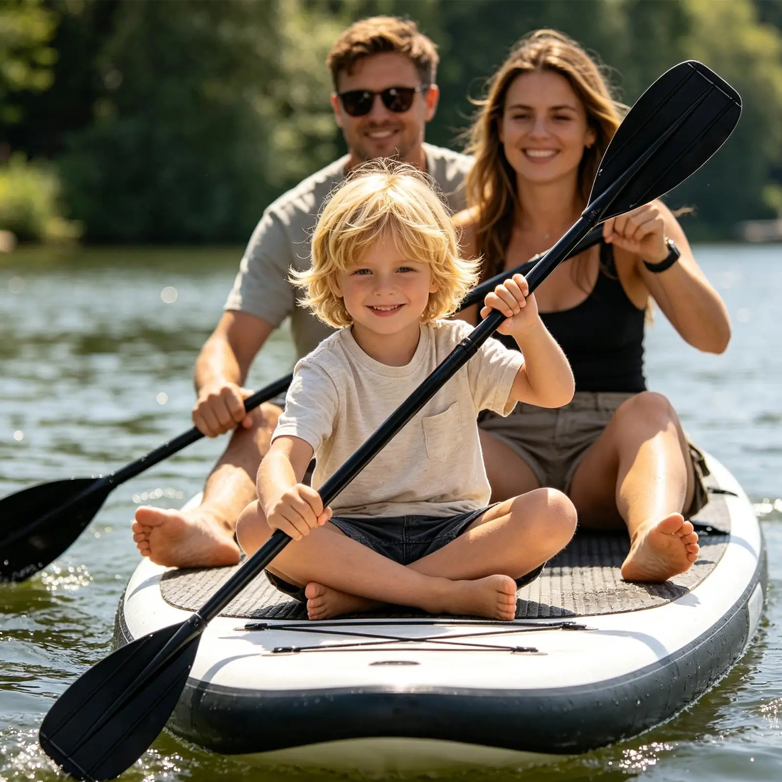 2-Section Carbon Fiber Kayak Paddle Lightweight Double-Blade Paddle For Fishing Touring, Kids Adults, Lake River Sea Rafting