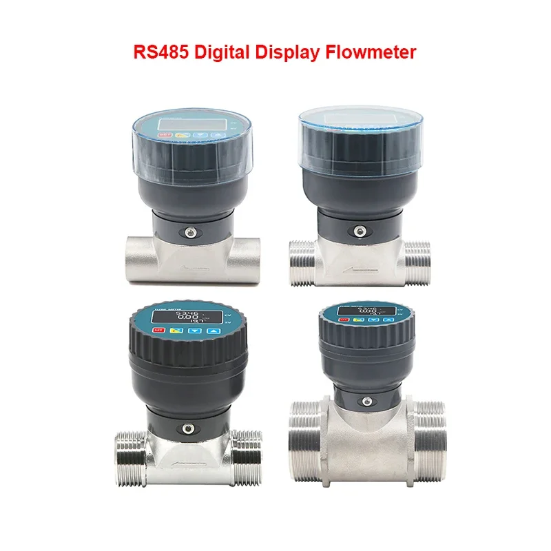 

RS485 Electronic Digital Display Flowmeter Stainless Steel Male/Female Thread Smart LCD Electronic Flow Meter Water Flow Sensor