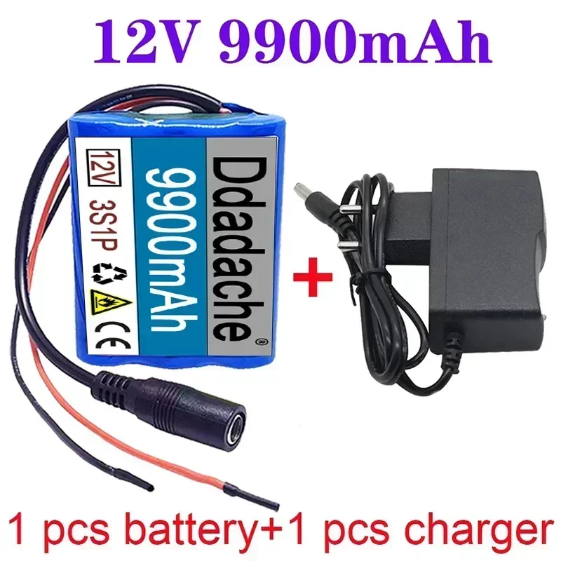 

100% Original Free shipping of new 3S1P protection board 12V 9900mAh battery pack 18650 LI-ION 12V battery with charger