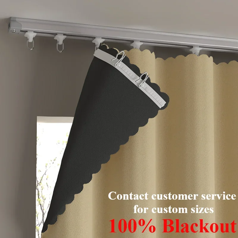 

Full Blackout Curtains for Living Room Bedroom Dining Heat Insulation Sun Protection Window Decor Kitchen Door Hook Custom Size