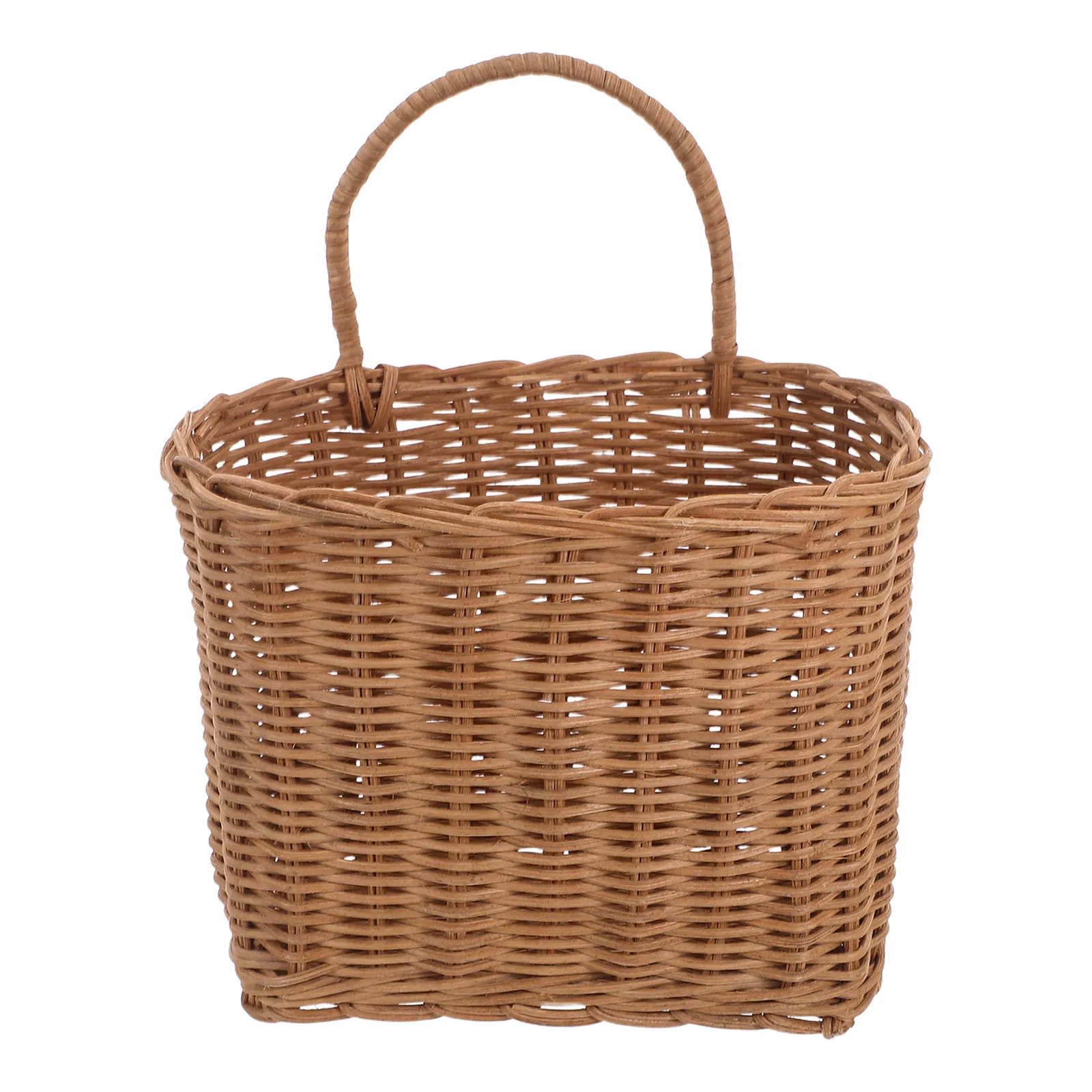 

Natural Handwoven Rattan Wall Basket Decorative Hanging Storage for Entryway Vegetables Fruits Spices Light Brown Woven