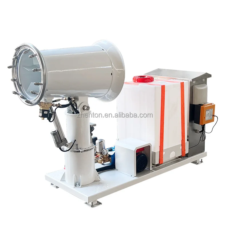 التحكم في رذاذ المبيدات باستخدام قاذف طويل المدى مدفع الضباب التلقائي حلقة رذاذ مزدوجة الطبقة لجهاز التحكم عن بعد بحجم الضباب الأكبر